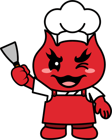 Chef Kaji in a chef hat holding a spatula